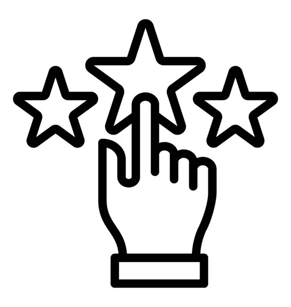 Ручной Стук Звёздам Символ Рейтинга — стоковый вектор