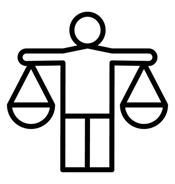Человек Балансовой Шкалой Значок Адвоката — стоковый вектор