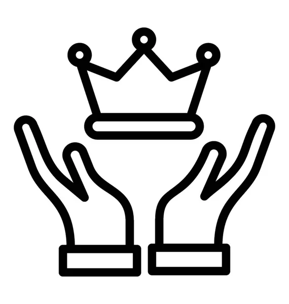 Hands Holding Crown Icon Premium Quality Symbol — Stock Vector