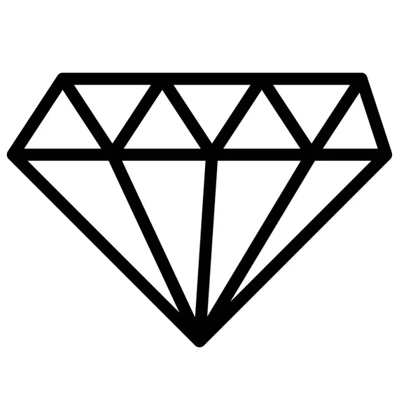 Line Design Diamant Symboliserar Premiumkvalitet — Stock vektor