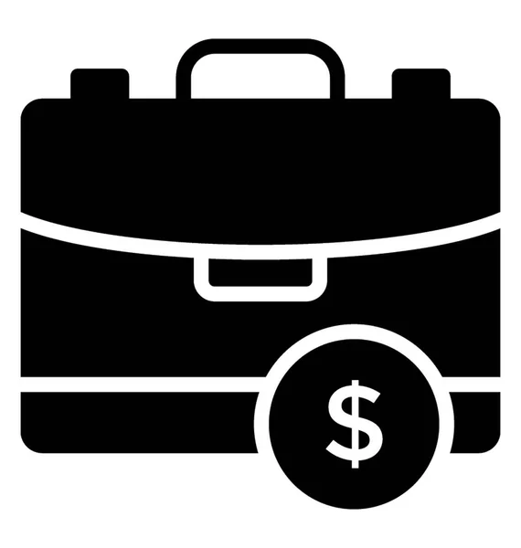 Peníze Bag Glyf Vektorové Ikony — Stockový vektor
