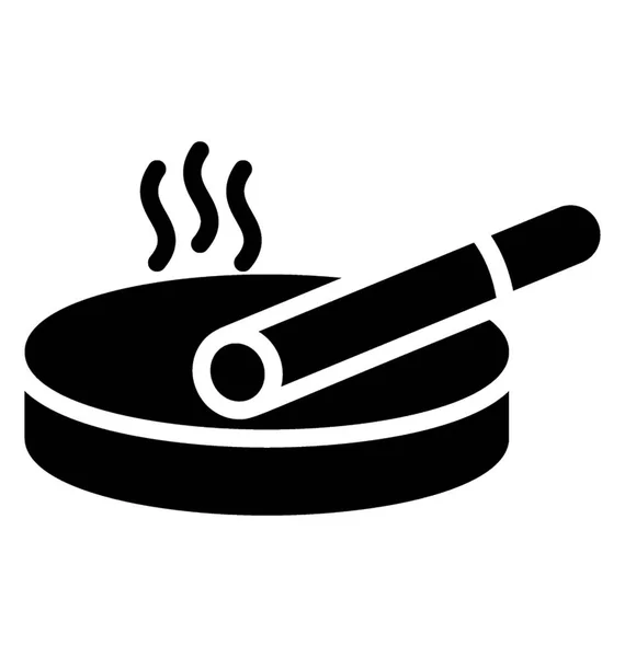 Ikon Glif Rokok Zona Merokok - Stok Vektor