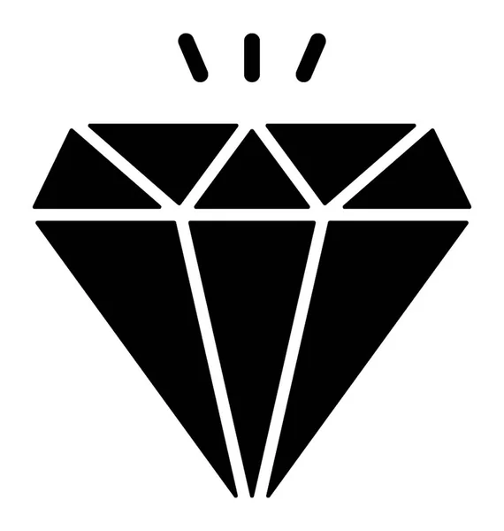 Glyph Icon Design Diamond Symbolising Premium Quality — Stock Vector