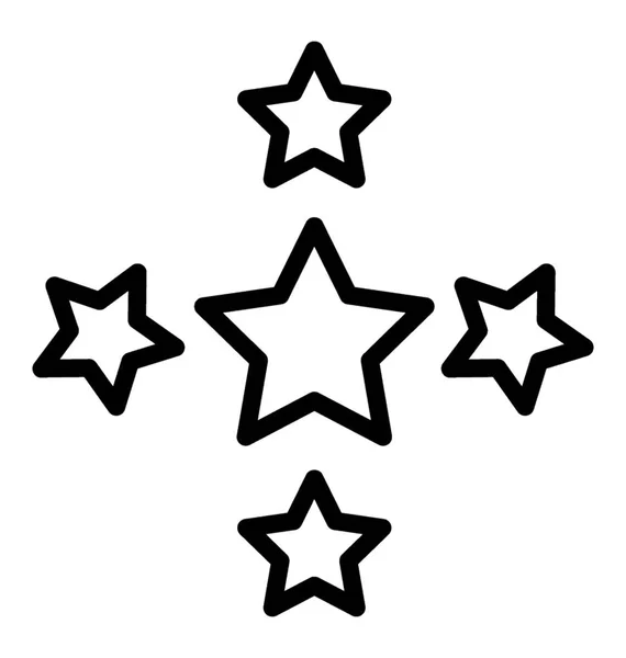 Signo Cinco Puntas Clasificación Calificación Estrellas Icono — Vector de stock