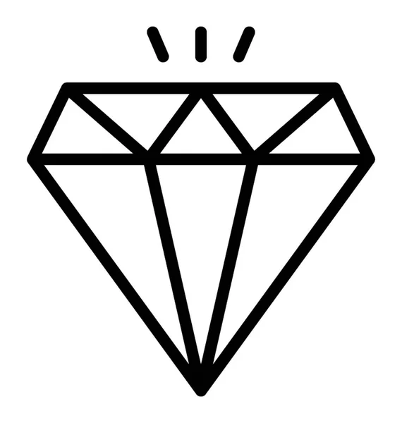 Design Ícone Linha Diamante Simbolizando Qualidade Premium — Vetor de Stock
