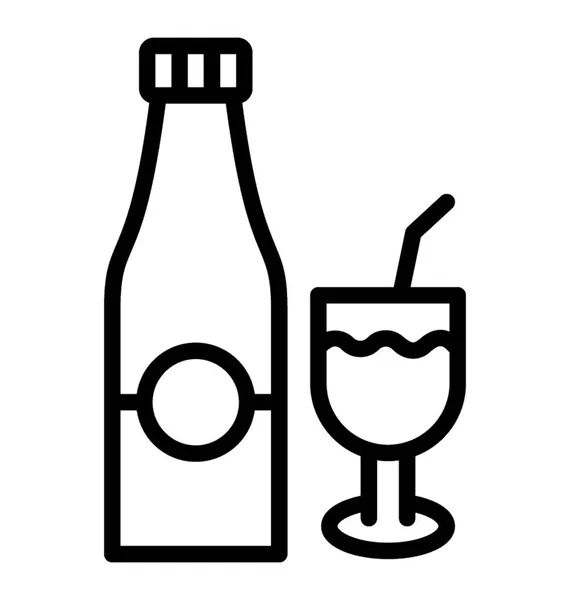 Garrafa Bebida Com Vidro Representin Bebida Alcoólica —  Vetores de Stock