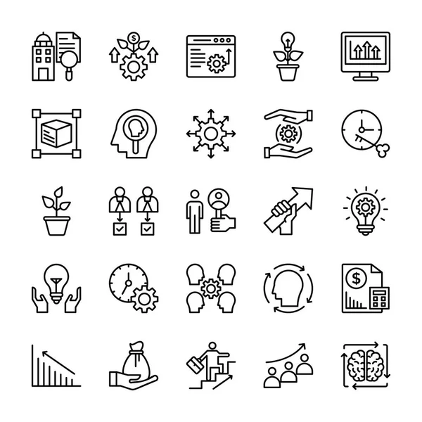 Ontwikkeling Lijn Vector Icons — Stockvector