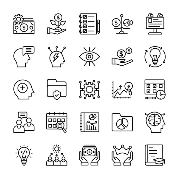 Línea Gestión Negocios Vector Icono — Vector de stock