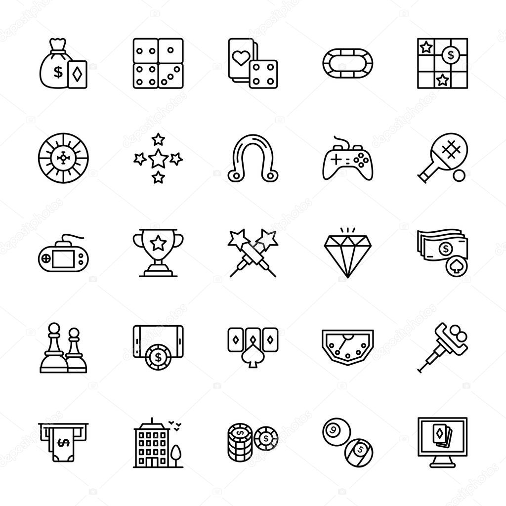 Gambling Outline Vector Icons