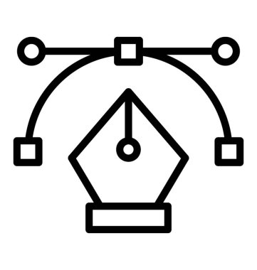Kalem aracı ile vektör yol bezier eğrisi, grafik tasarım aracı