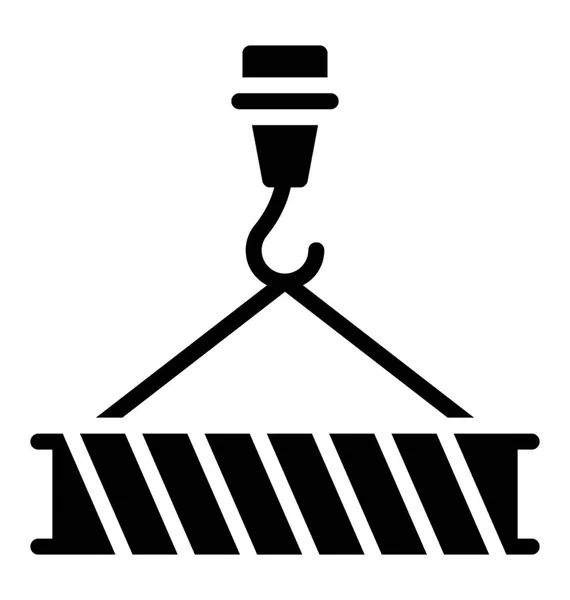 Container Lifter Glyph Icon Design — Stock Vector