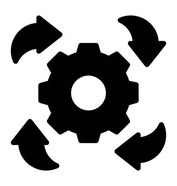 Diseño Icono Glifo Del Diagrama Solución Automatizada — Vector de stock