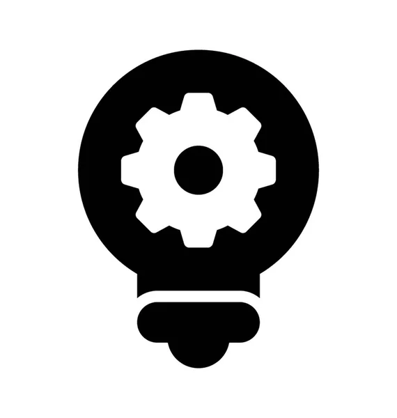 Bulb Having Cog Idea Development Icon — Stock Vector