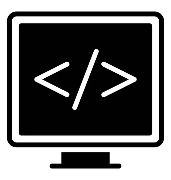 Kod Źródłowy Html Ekranie Monitora Przedstawienie Koncepcji Rozwoju Oprogramowania — Wektor stockowy