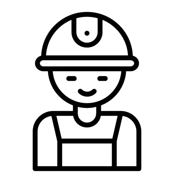 Ouvrier Construction Icône Design Avatar — Image vectorielle
