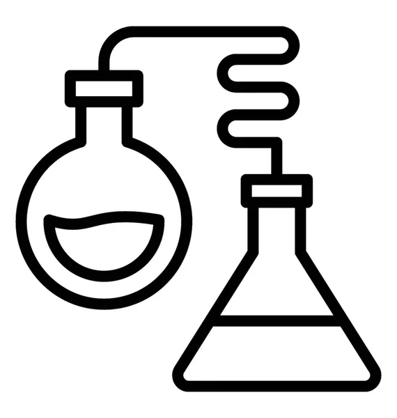 Desain Ikon Labu Kimia Untuk Konsep Penelitian Laboratorium - Stok Vektor
