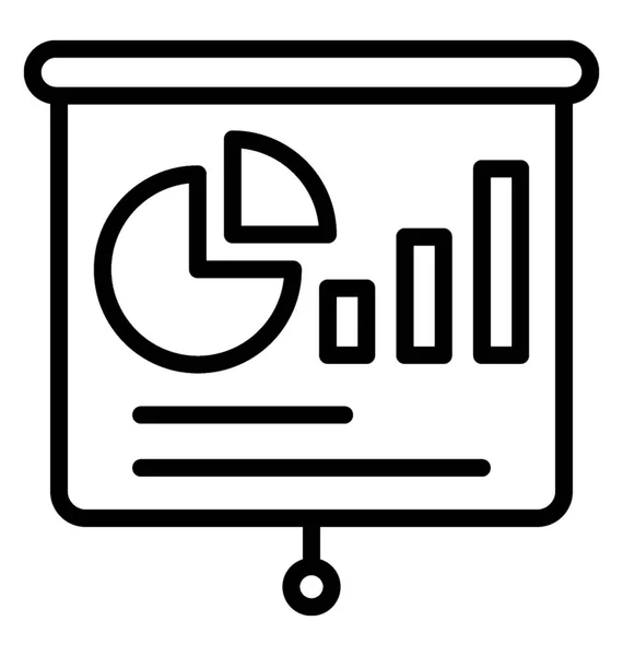 Presentation Whiteboard Market Data Statistics Vector Icon — Stock Vector