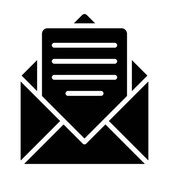 Une Enveloppe Ouverte Avec Papier Représentant Une Boîte Aux Lettres — Image vectorielle