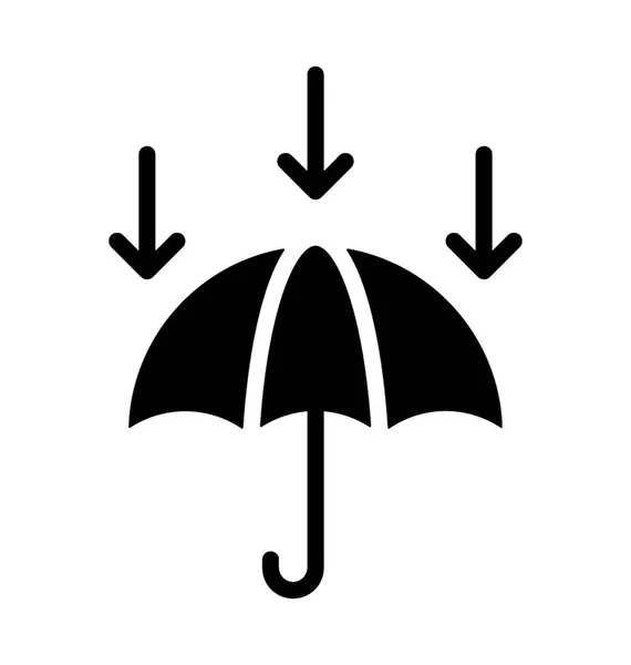 Aufgerissener Schirm Sonnenschirm Symbol — Stockvektor