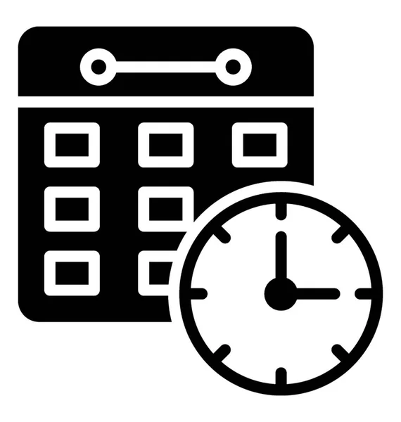 カレンダー時計 タイム テーブルの概念 — ストックベクタ