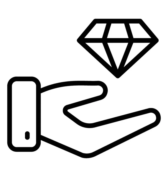 Skinne Diamant Ikon Betyr Diamantinvestering – stockvektor