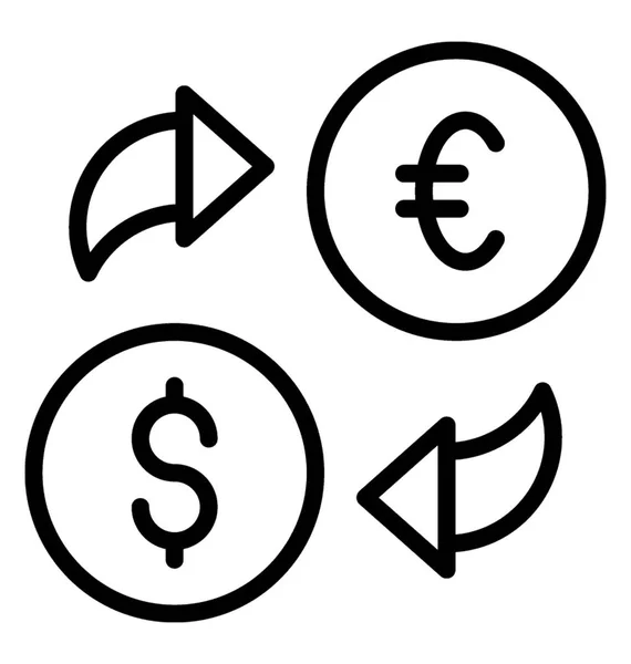 Dollár Euró Szimbólum Nyilak Pénzt Exchange Képviselet — Stock Vector