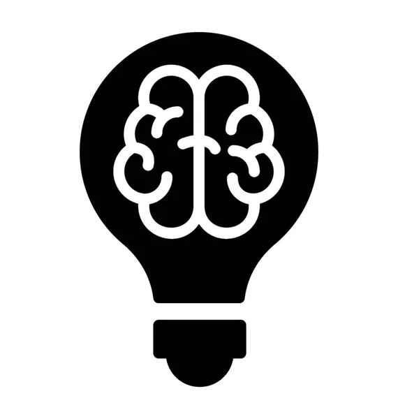 Cerveau Intérieur Ampoule Est Pensée Créative — Image vectorielle