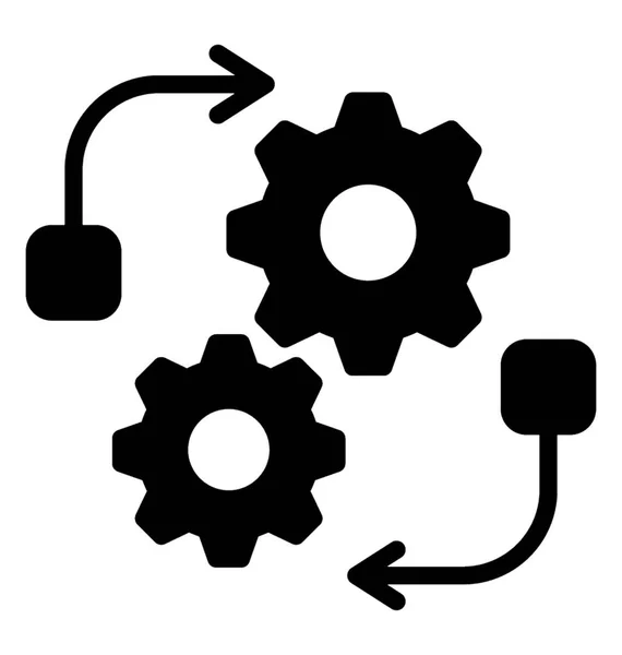 Design Ícone Glifo Diagrama Solução Automatizado — Vetor de Stock