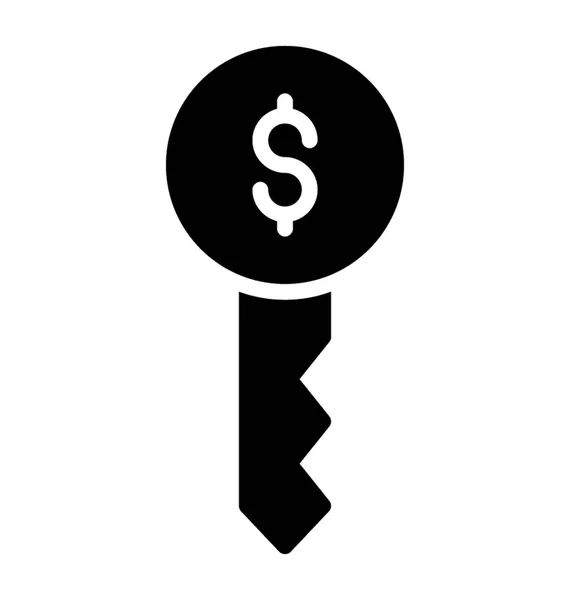 Иконка Ключа Символом Доллара Концепция Бизнес Ключа — стоковый вектор