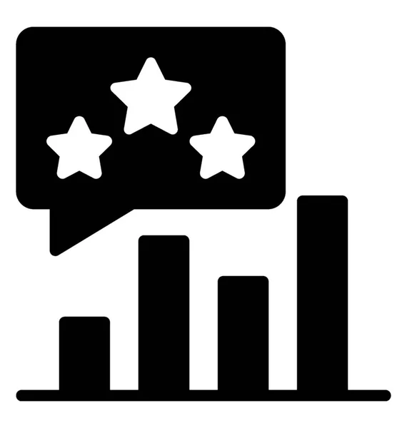 Bar chart and stars in bubble showing statistics