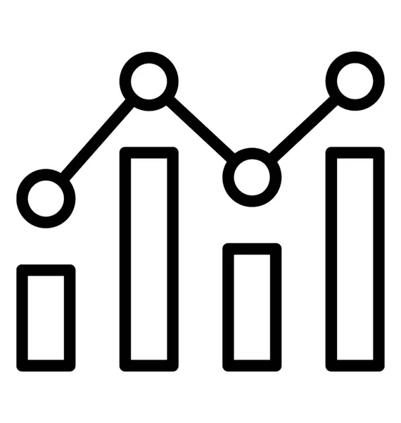 Icono Línea Análisis Gráfico Barras Gráfico Crecimiento — Archivo Imágenes Vectoriales