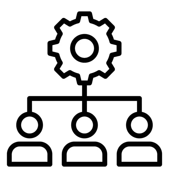 Groep Mensen Met Tandrad Symboliseren Projectmanagement — Stockvector