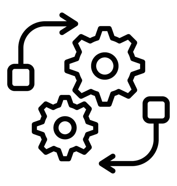 Liniensymboldesign Des Automatisierten Lösungsdiagramms — Stockvektor