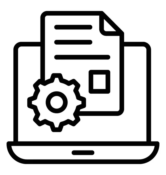 Cog Papier Écran Présentant Idée Technologie Information — Image vectorielle