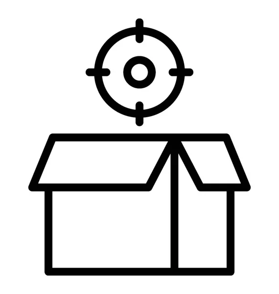 配信パッケージ 物流概念のライン デザイン — ストックベクタ