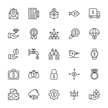 Finance Line Vector Icons clipart