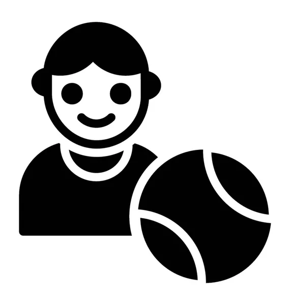 Tennisspieler Mit Sportball — Stockvektor