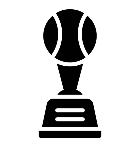 Trophée Sportif Glyphe Vecteur Icône — Image vectorielle