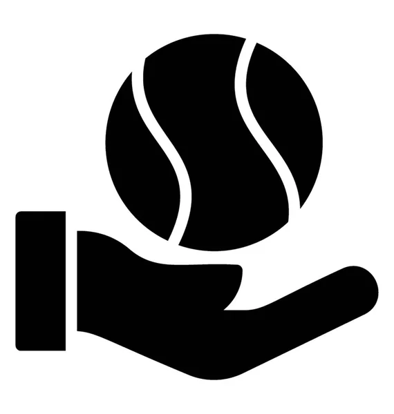 Mão Segurando Bola Tênis — Vetor de Stock