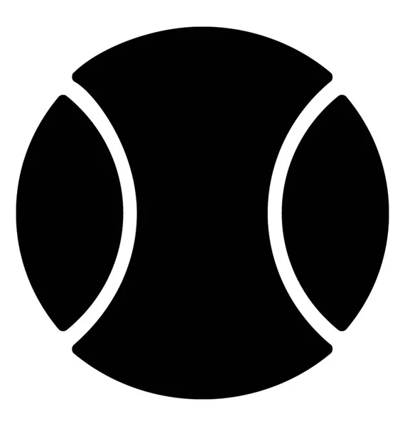 Eine Einfache Glyphen Ikone Des Tennisballs — Stockvektor