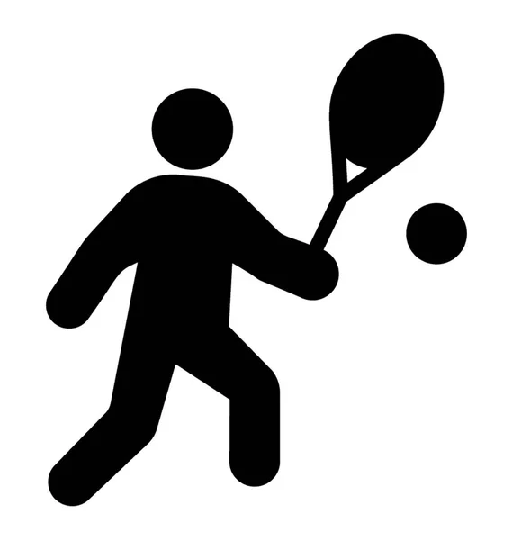 Joueur Tennis Jouant Avec Raquette Tennis Balle — Image vectorielle