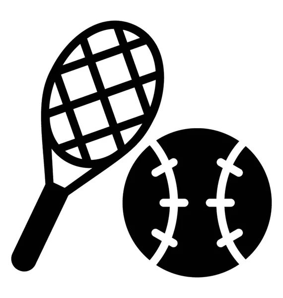 Tenisovou Raketu Míček Představuje Hru Squash Nebo Tenis — Stockový vektor
