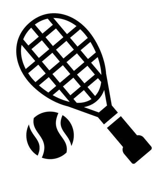 Raqueta Tenis Una Pelota Representa Juego Squash Tenis Césped — Archivo Imágenes Vectoriales