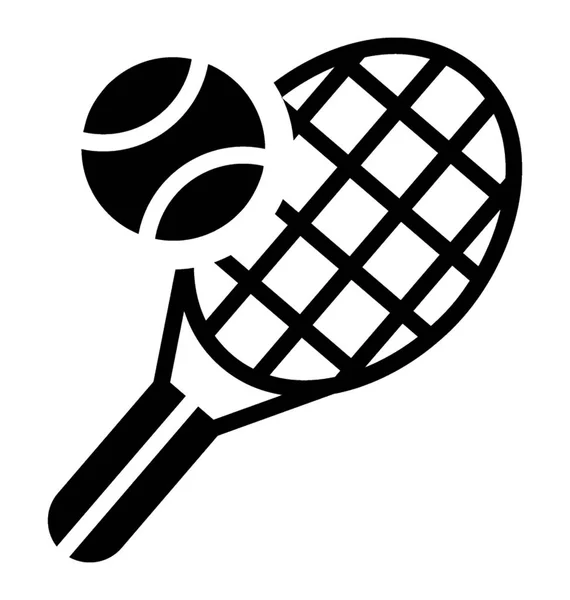 Raqueta Tenis Una Pelota Representa Juego Squash Tenis Césped — Vector de stock