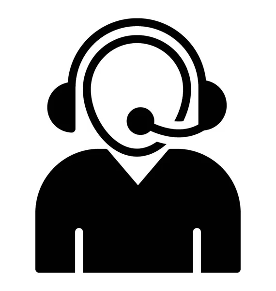 Ένα Άτομο Ακουστικά Κλήση Πράκτορα Αντιπροσώπου Εξυπηρέτησης Πελατών — Διανυσματικό Αρχείο