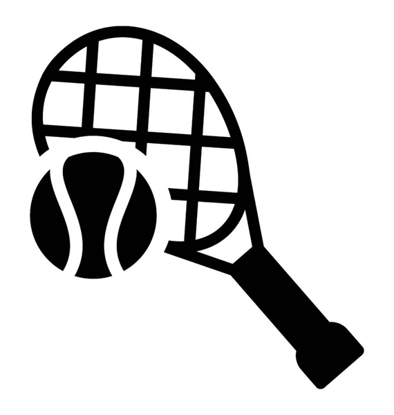 Raqueta Tenis Una Pelota Representa Juego Squash Tenis Césped — Vector de stock
