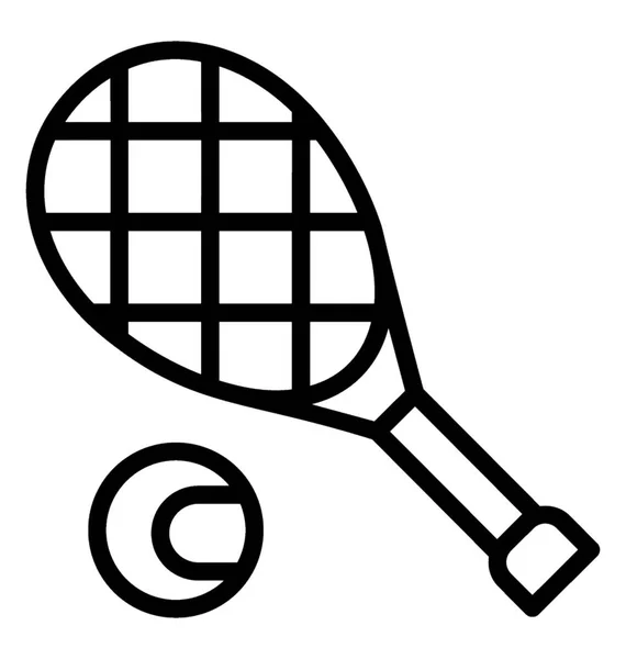 Tennisschläger Und Ball Stehen Für Squash Oder Rasentennis — Stockvektor