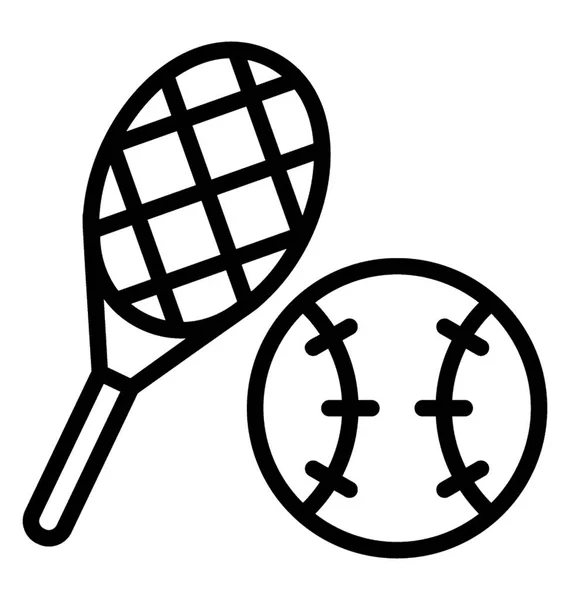 Tenisovou Raketu Míček Představuje Hru Squash Nebo Tenis — Stockový vektor