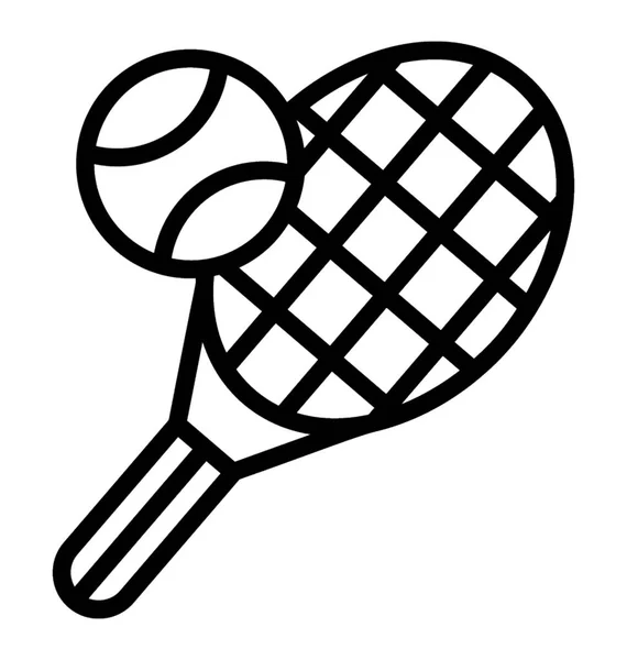 Raqueta Tenis Una Pelota Representa Juego Squash Tenis Césped — Archivo Imágenes Vectoriales