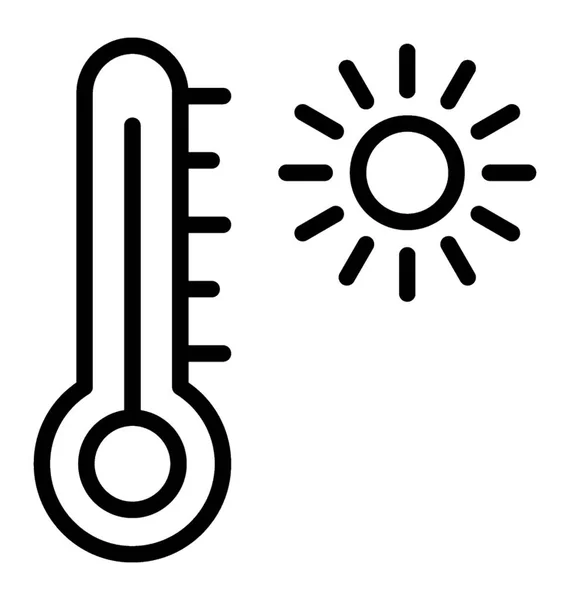 Mäta Temperatur Med Termometer Ikon — Stock vektor